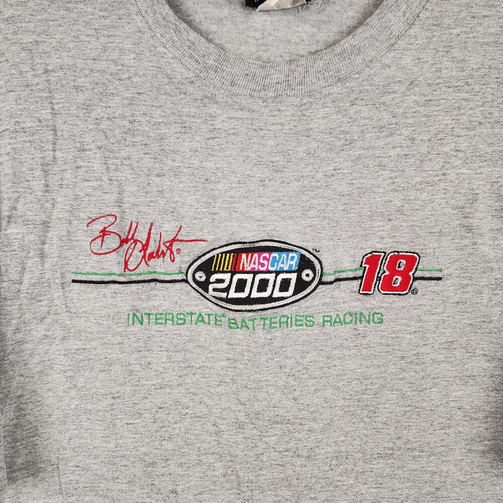 Vintage Bobby Labonte Shirt Mens Large Gray NASCAR Joe Gibbs Racing 18 Chase